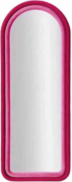 Specchio da parete Cloe in velluto fucsia 67x166 cm