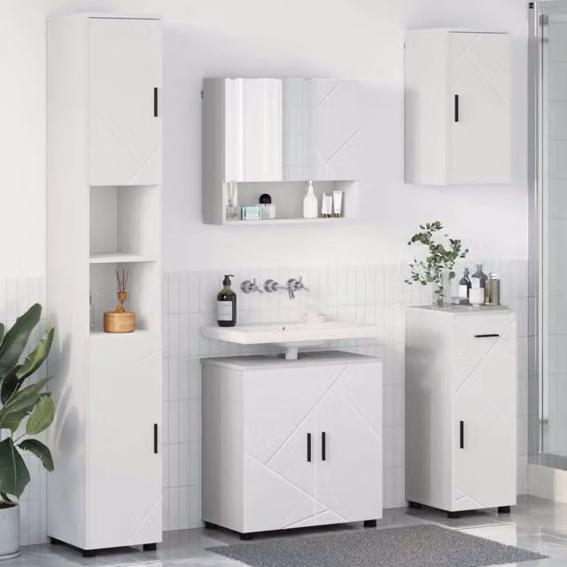 Set di mobili per il bagno 5 pz Bianco 61 x 35 x 64 cm 3392993