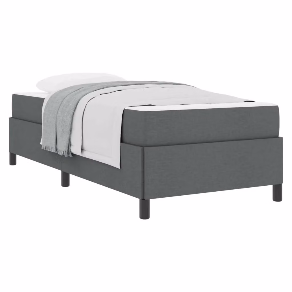 Letto a molle vidaXL in tessuto grigio con struttura in legno e doghe fisse L/P: 100 x 200 cm – 2