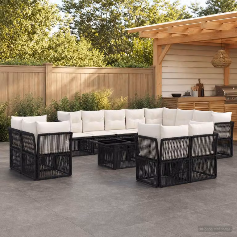 Maison Exclusive - Set da giardino composto da 13 pezzi, in rattan sintetico