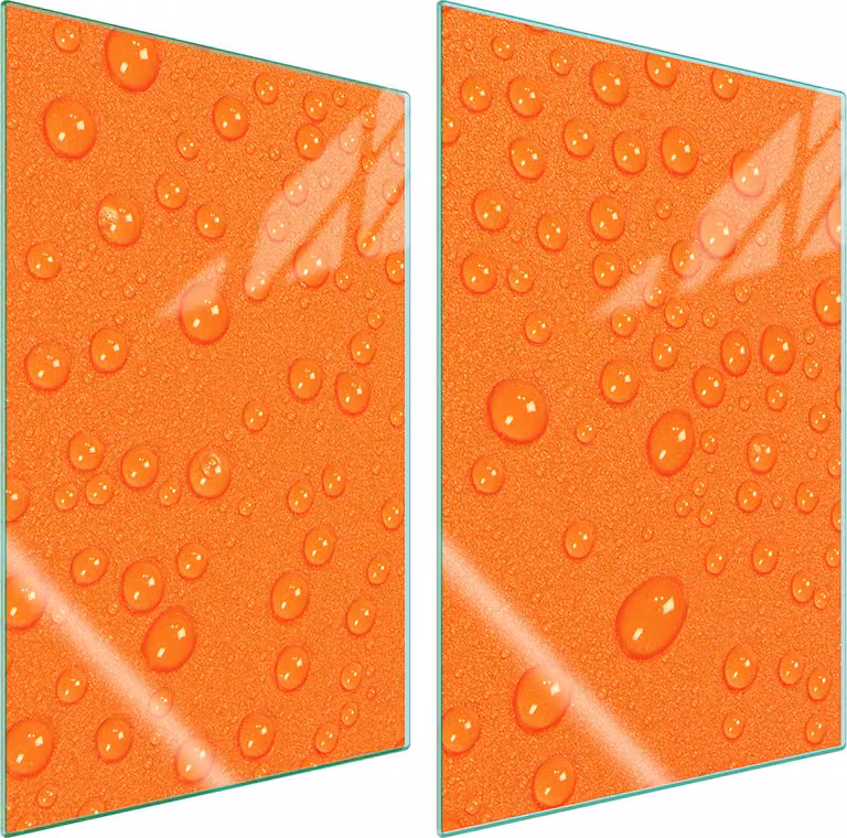 Piastre copri fornelli 2 pezzi 35x52 Copri piano cottura in Vetroceramica tagliere in vetro gocce arancione