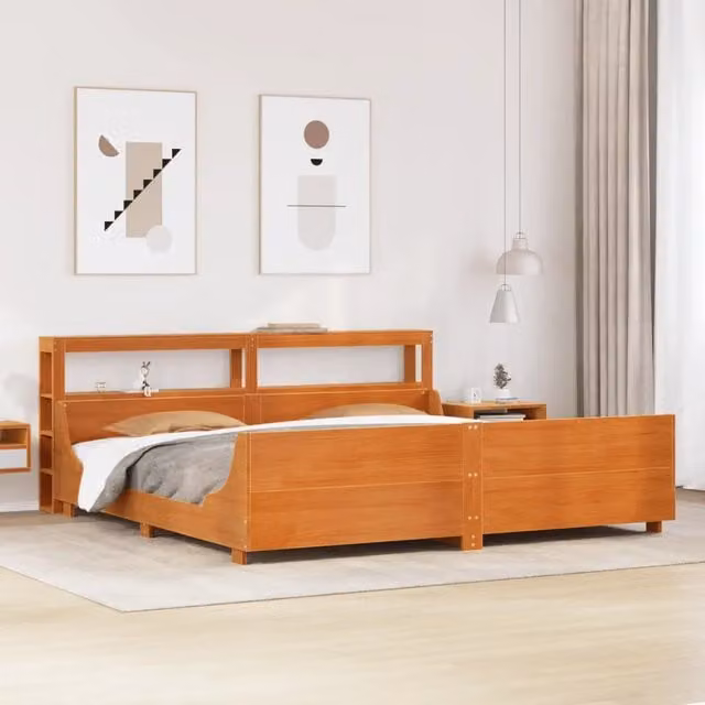 Letto senza Materasso Marrone Cera 180x200 cm in Legno di Pino 3306452