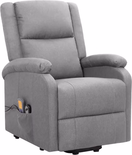 Poltrona Alzapersona Massaggiante Grigio Chiaro Tessuto 329709