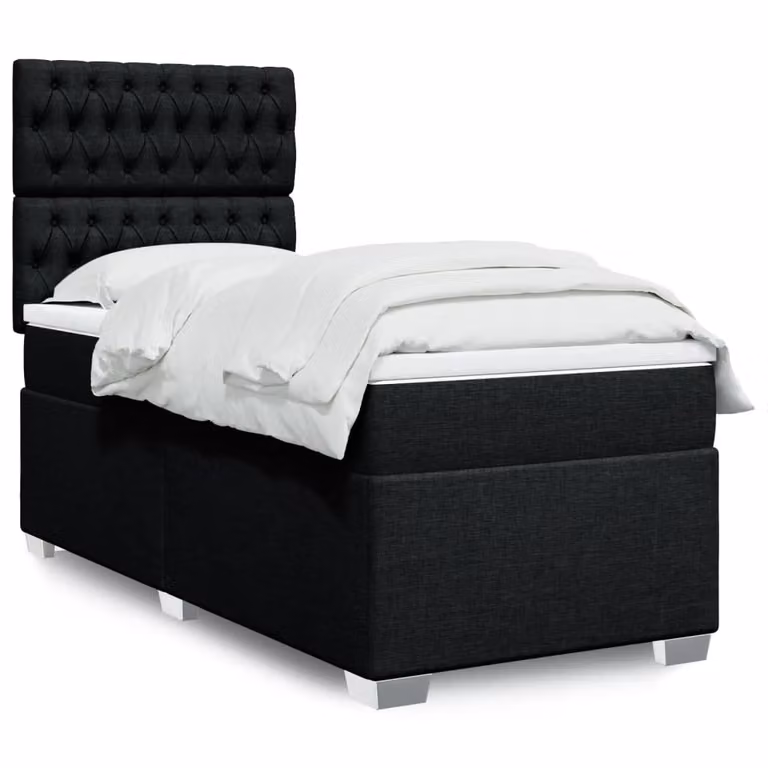 Maison Exclusive - Letto boxspring con materasso nero 80x200 cm Tessuto