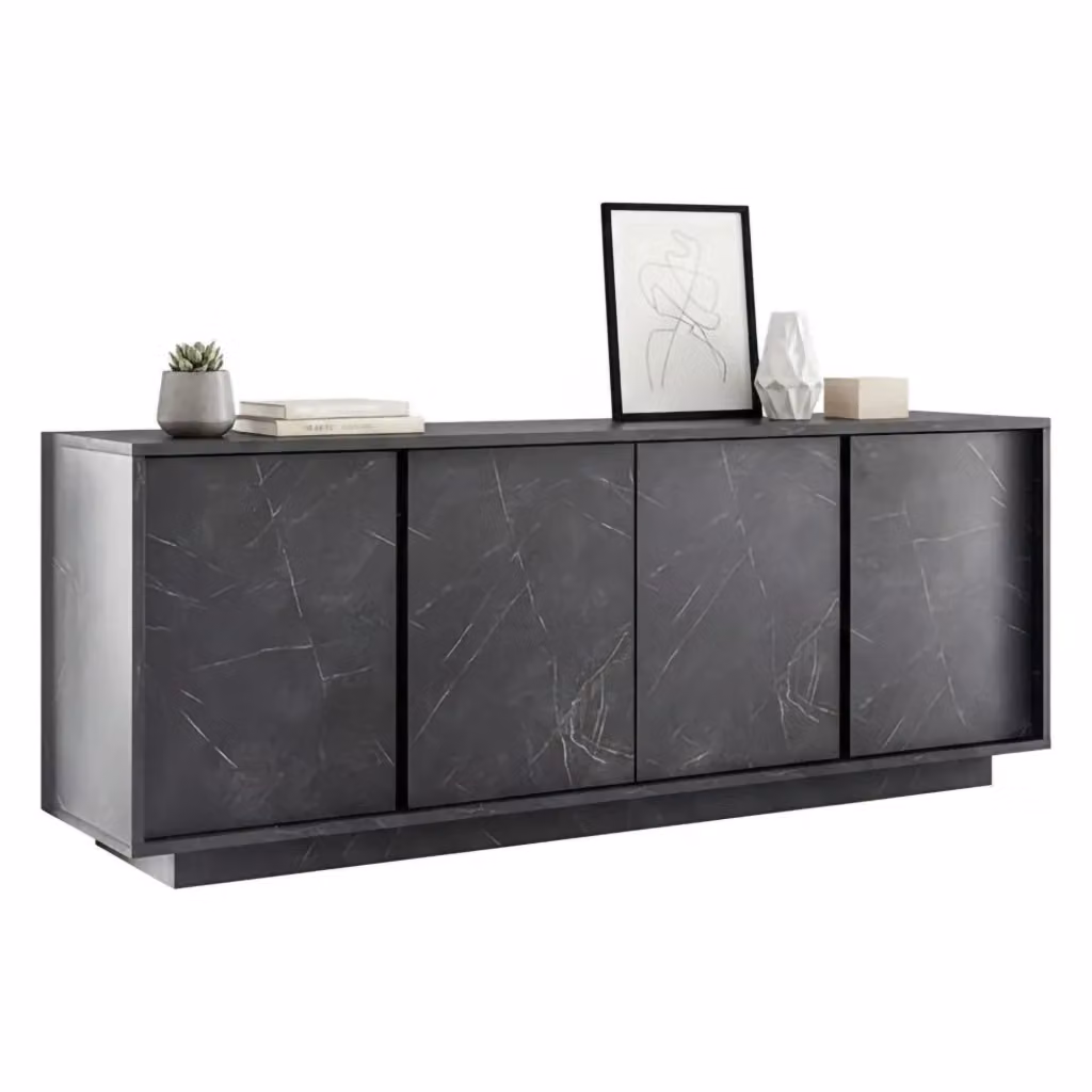Credenza Nika DMORA, Buffet e Madia da Soggiorno o Cucina, Colore Ardesia, L 180 x P 43 x H 79 cm – 2
