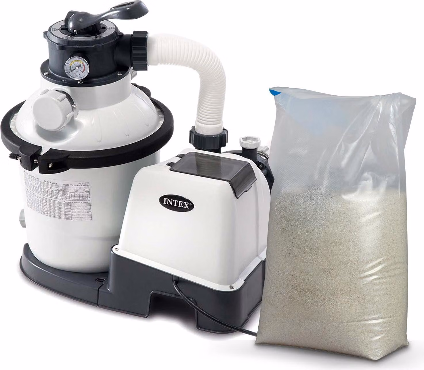 Pompa filtro a sabbia 5700 l/h INTEX 26644 + 25 kg di sabbia