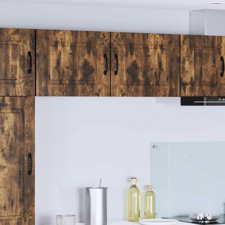 Set di 2 pannelli per lavastoviglie vidaXL Kalmar in legno MDF colore rovere fumé per cucina moderna