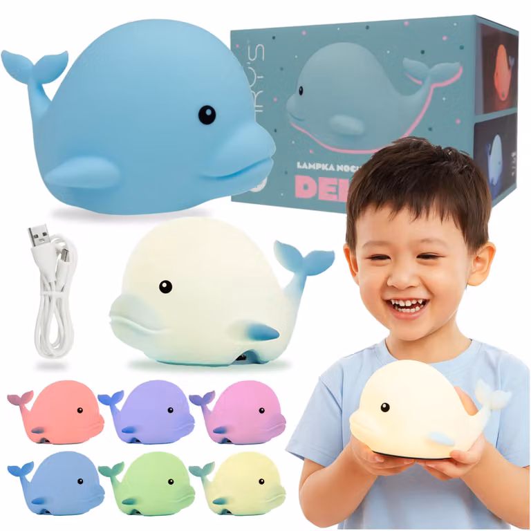 Mary's LED Dolphin Night Light Blu per bambini Colore caldo 3000K