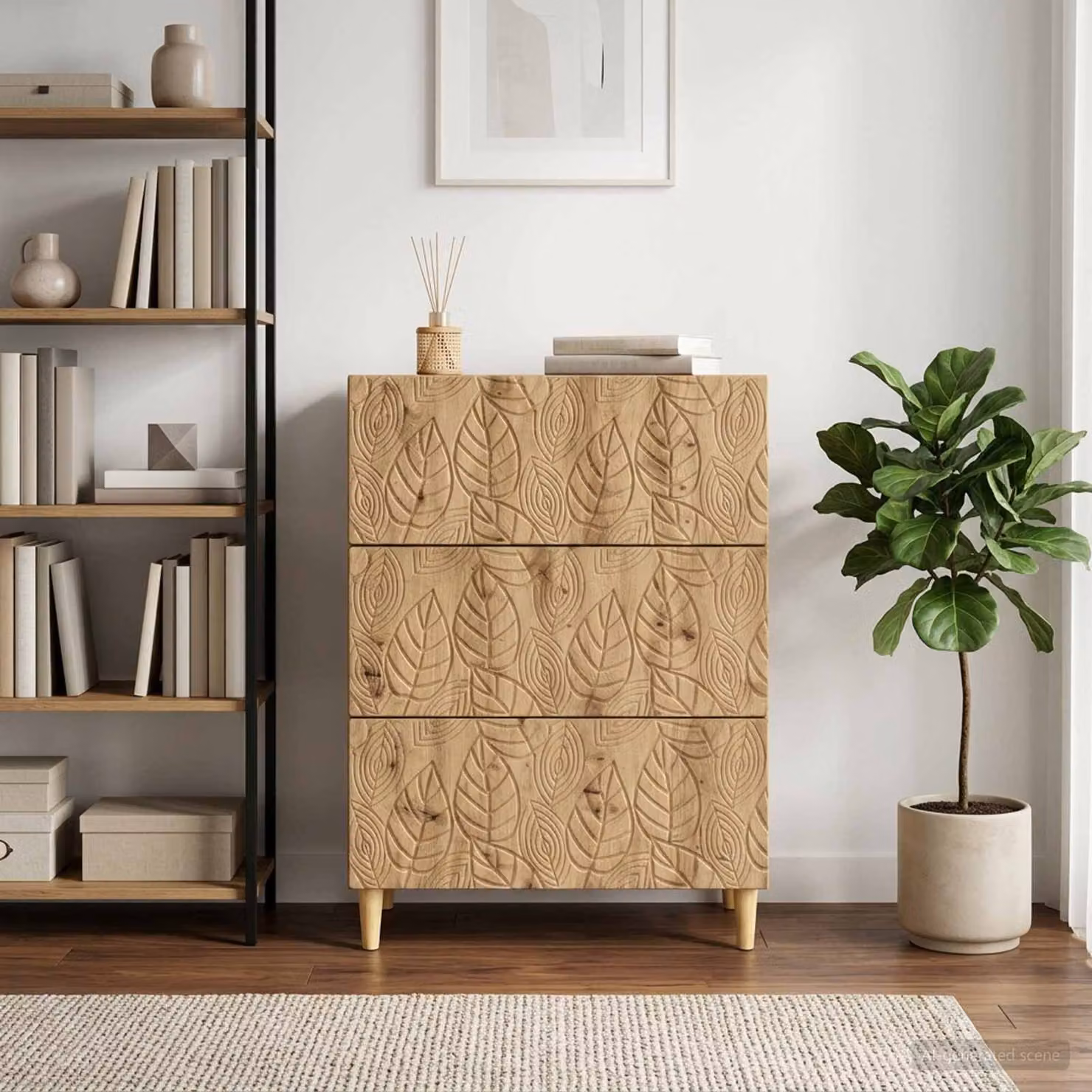 Carrello mobile con cassetti vidaXL in legno ingegnerizzato marrone, L 66 cm x P 34,5 cm x H 90 cm