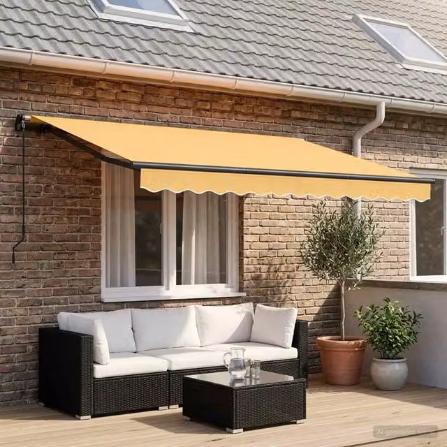 Tenda retrattile Sabbia 400 × 350 cm Poliestere e Alluminio 3426130