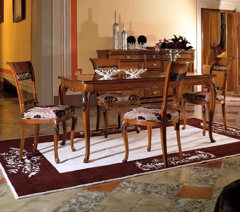 Ess Stuhl Zimmer Set Sitz Garnitur 4x Stühle Klassisch Polster Design Holz