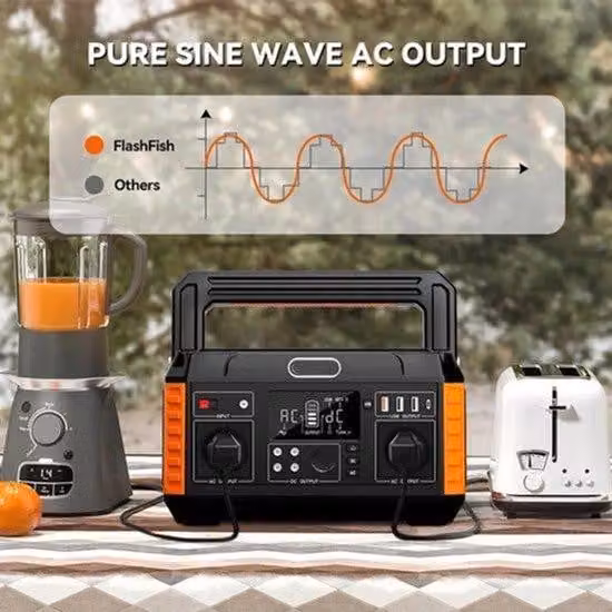 Centralina portatile – Modello Mobil – Alimentazione di emergenza – con pannello solare – Energia per uso professionale – Capacità di 520 Wh – Onda sinusoidale pura AC – Numerose connessioni