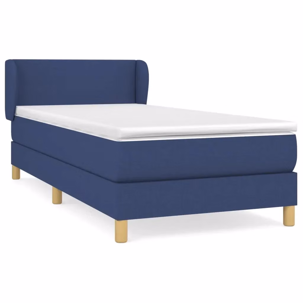 Letto Ibrido vidaXL con Giroletto a Molle e Materasso Blu e Bianco L/P/H: 90 x 200 cm – 2