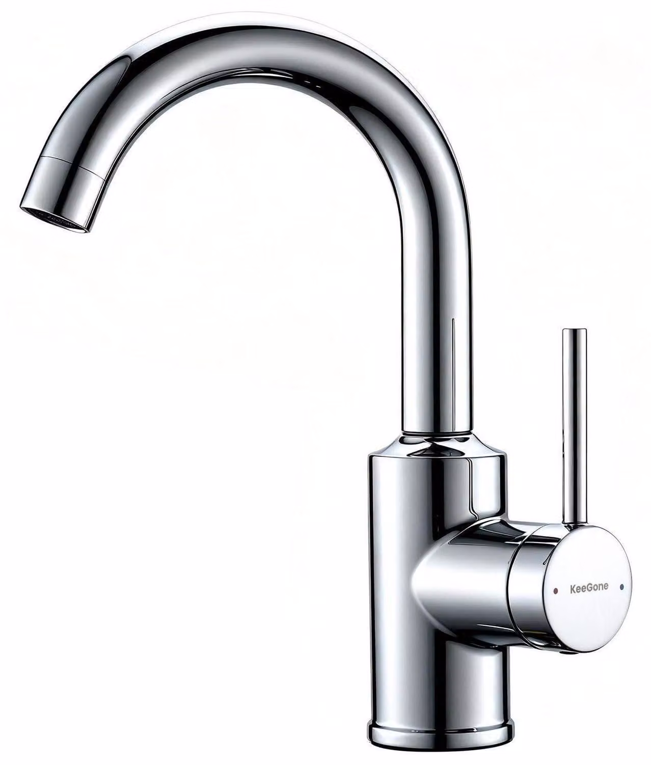 Miscelatore monocomando per bagno, alta rotazione, finitura argento cromo