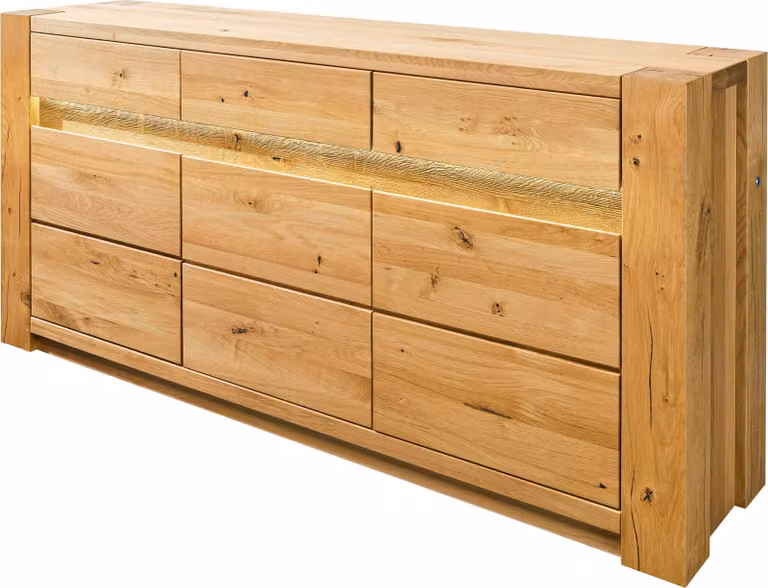 MASSIVMOEBEL24 | Credenza in legno di quercia selvatica 173x40x85 oliato naturale KENT #108