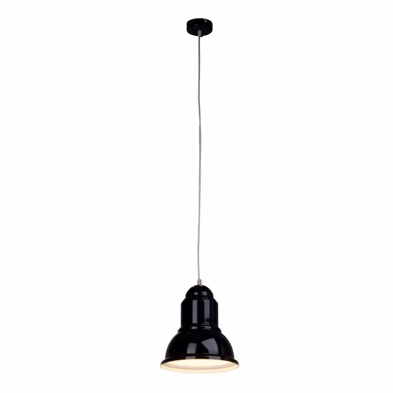 Lampada a sospensione Brilliant Almira E27 PE 1, a 1 luce, nera cromata 93388/06