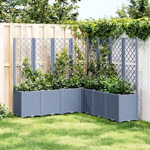 Fioriera Giardino con Traliccio Grigio Blu 160x160x140 cm PP 367881