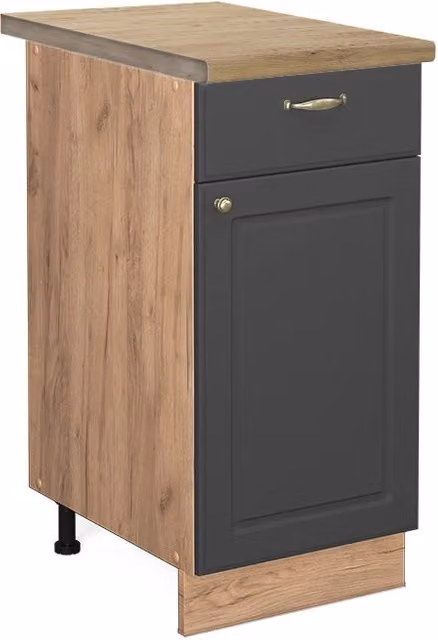 Mobiletto base per cucina Fame-Line Antracite-oro/Rovere dorato 40 cm, PL Rovere Vicco