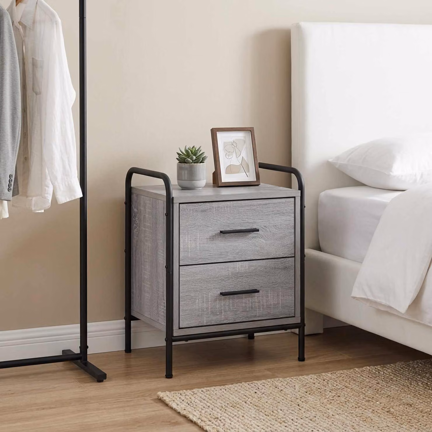 vidaXL Armadio da Notte Moderno Grigio L: 40 cm, P: 30 cm, H: 50 cm