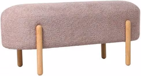 Panca Dalia GIORDANOSHOP in tessuto bouclé rosa antico con struttura in legno L: 108 cm, P: 41,5 cm, H: 48 cm