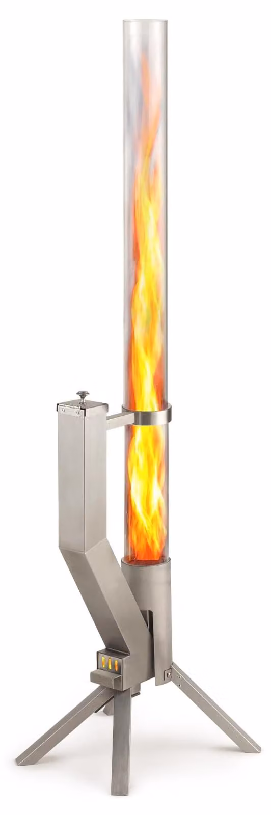 Torcia a pellet da giardino - Acciaio inox - 130,6 cm - Argento - Per terrazzo e giardino