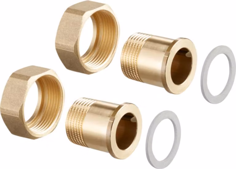 Set di raccordi Oventrop = 2 gommini con filettatura esterna da 1" per valvola DN 25