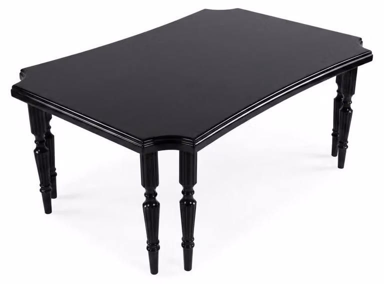 Tavolino elegante, design moderno, nero lucido, geometrico, lusso
