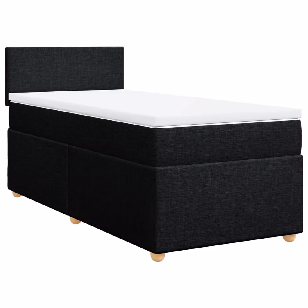 Giroletto a Molle con Materasso Nero 90x190 cm in Tessuto