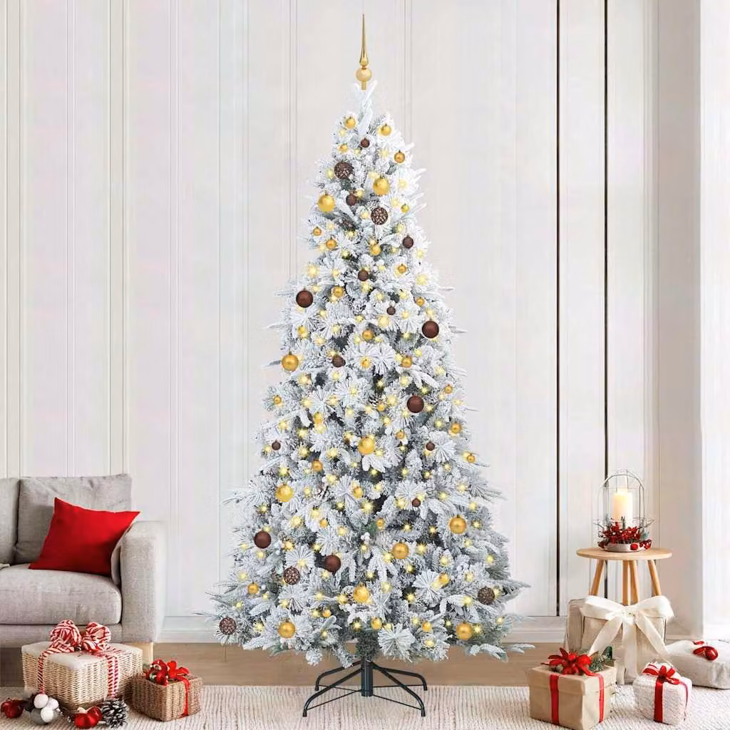 Maison Exclusive - Albero di Natale artificiale pieghevole, bianco, 240 cm, realizzato in PE e PVC