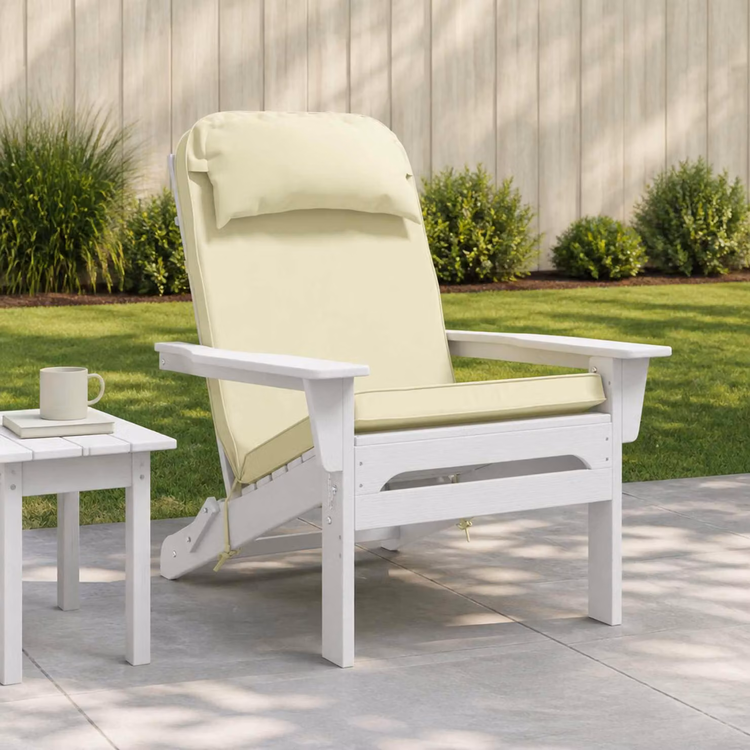 vidaXL Cuscino per Lounger da Sole in Poliestere Beige L 124 x P 55 x H 5 cm