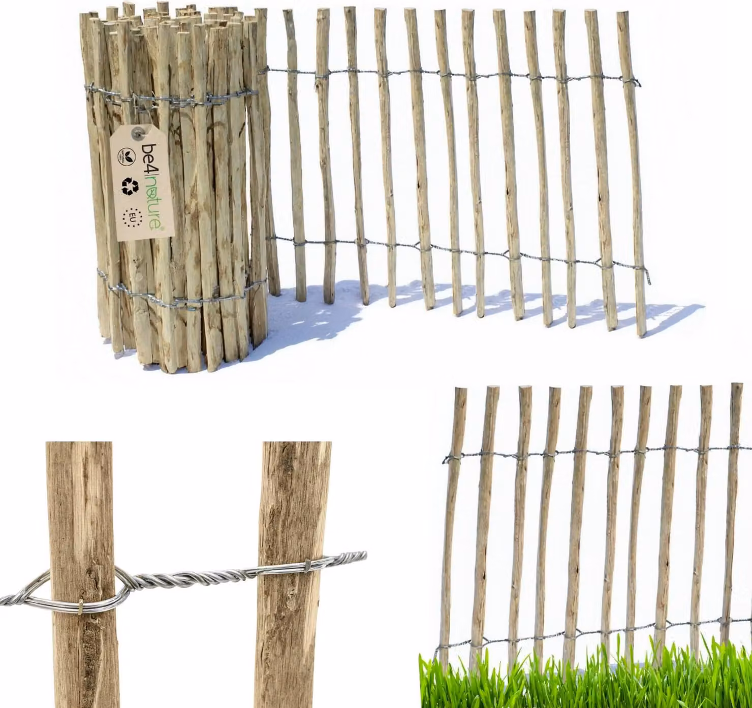 be4nature recinzione a picchetto nocciola castagno 5 m x 50 cm di altezza 4-6 cm di distanza tra loro recinzione a rotolo recinzione da giardino recinzione in legno recinzione per lettiere recinzione per cani recinzione da giardino confine