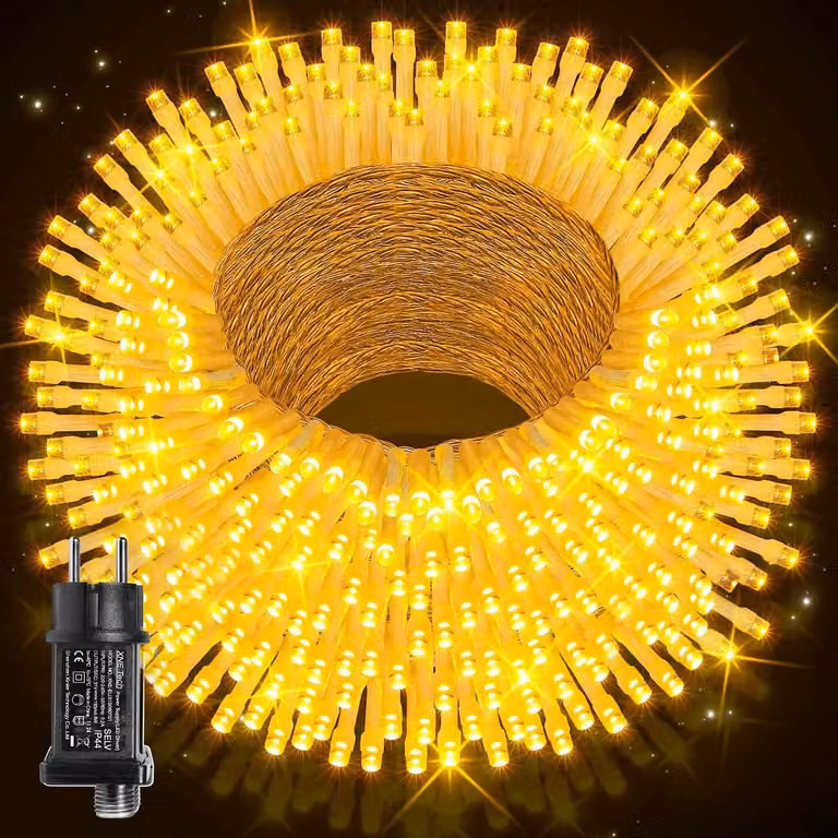 Catena luminosa da 50 metri, con 500 LED, impermeabile, grado di protezione IP44, adatta per uso esterno