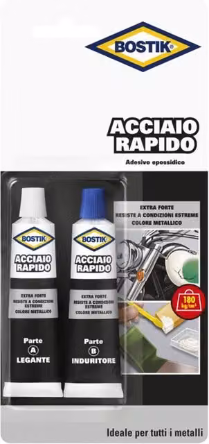 Adesivo (2 X ) Bostik Acciaio Rapido 12 Blister 30 ml 15 ml