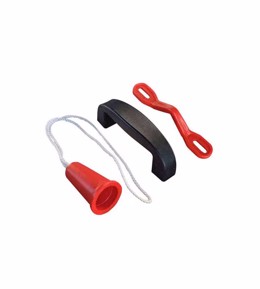 IBFM Kit Maniglia e Corda in Nylon per Porte Basculanti - Nero e Rosso