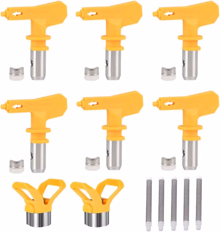Set di ugelli per verniciatura a spruzzo senza aria, composto da 6 pezzi, resistenti all'usura, per pistole a spruzzo senza aria