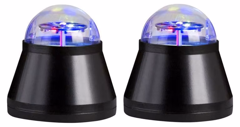 Set di 2 lampade da tavolo a LED, illuminazione decorativa, colore nero, design multicolore, diametro 10 cm