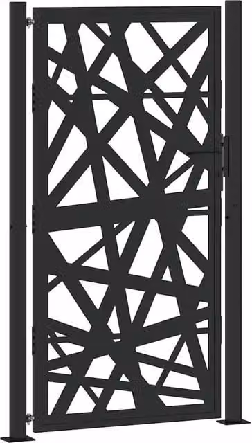 Cancello da giardino nero 100x175 cm in acciaio design leggero CFW5336586