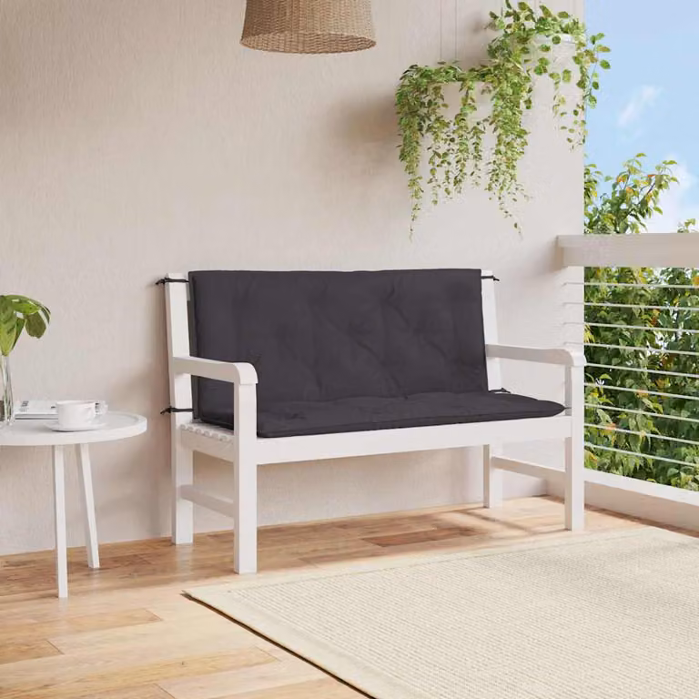 vidaXL Cuscino per Panca Nero in Tessuto Oxford, L: 120 cm, P: 50 cm, H: 7 cm