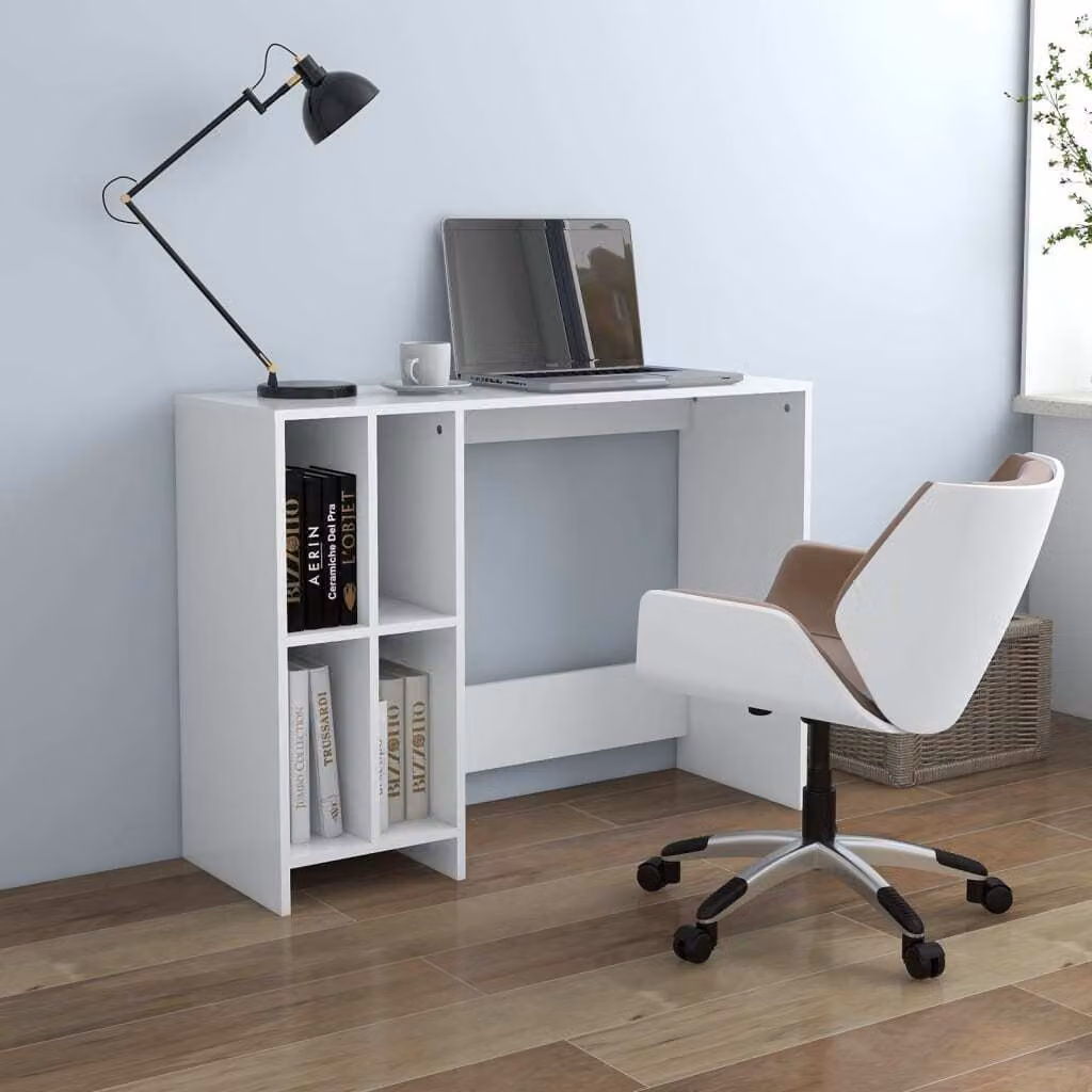vidaXL Scrivania per computer bianca 102,5x35x75 cm Materiale a base di legno - Scrivania - Scrivanie - Scrivania per computer - Scrivanie per computer