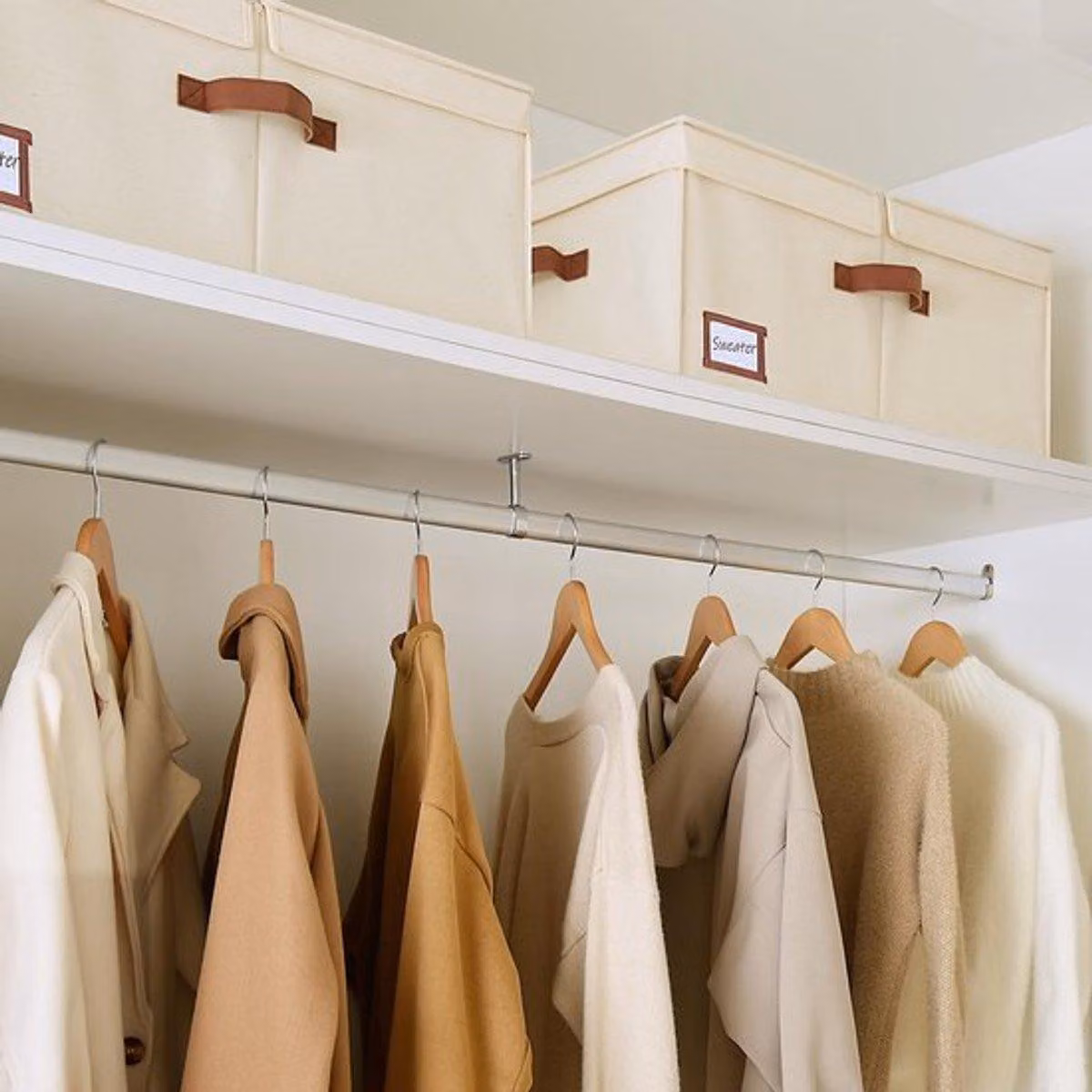 Contenitori di stoccaggio extra grandi da 55 litri - Contenitori con coperchio - Cesti in tessuto - Organizzatori per armadi - Maniglie - Divisori