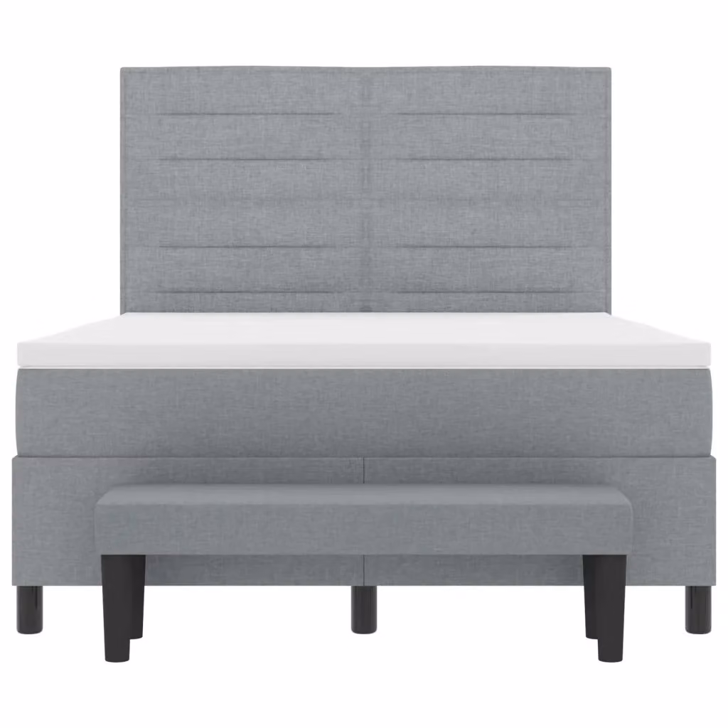 Letto ibrido con testiera vidaXL in tessuto grigio L/P/H: 140 x 190 x 128 cm – 2