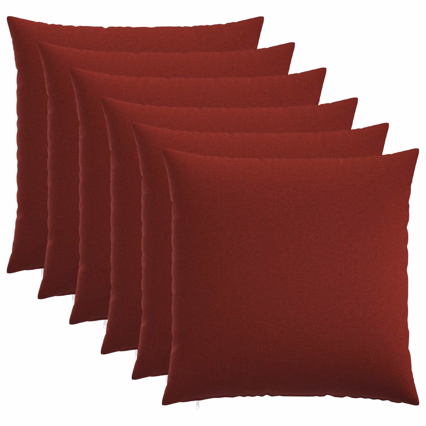 Set di 6 federe quadrate vidaXL HEERLEN in poliestere, colore rosso, 60 x 60 cm