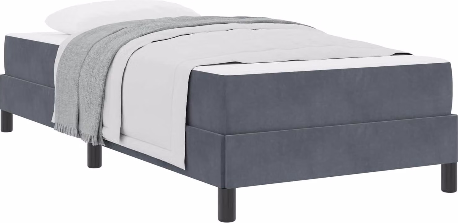 Letto a molle con materasso Grigio scuro 80 x 200 cm Tessuto