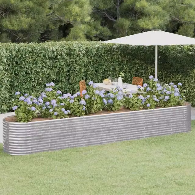 Letto rialzato per orto e giardino Videx in acciaio zincato argento L: 440 cm, P: 80 cm, H: 68 cm – 1