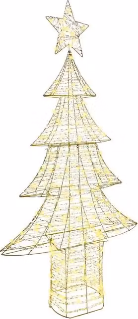 Albero di Natale moderno con 240 LED bianco caldo, Altezza: 181 cm