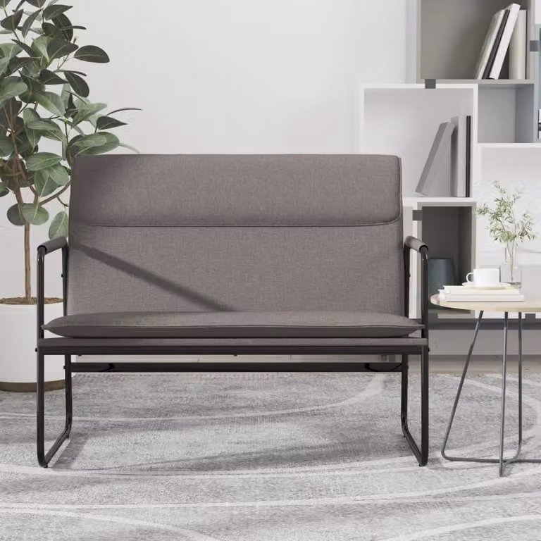 Panca moderna vidaXL in tessuto beige e grigio L: 100 cm, P: 64 cm, H: 80 cm