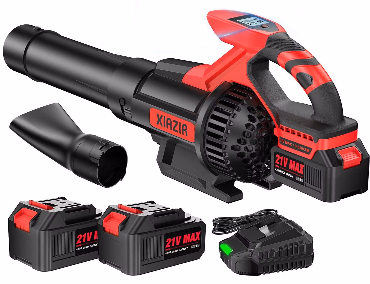 Bladblazer Accu - 21V, con 2 batterie da 4,0 Ah - Potenza: 28000 giri al minuto