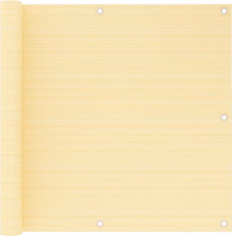 The Living Store Paravento per balconi Beige 90x500 cm HDPE