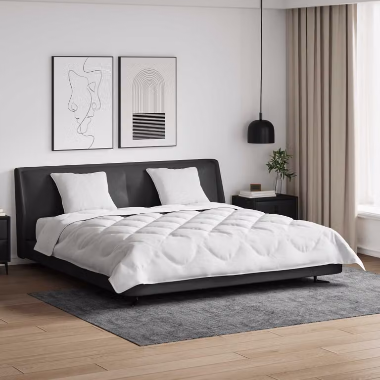 Set da letto vidaXL composto da piumone e 2 cuscini in microfibra bianca, L 200 x P 200 cm