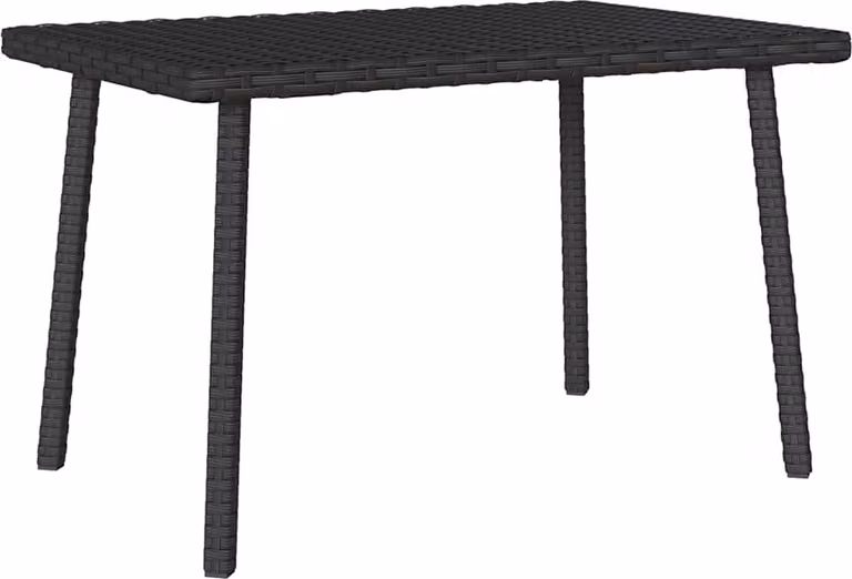 Tavolino da giardino rettangolare nero 60x40x37 cm in poly rattan